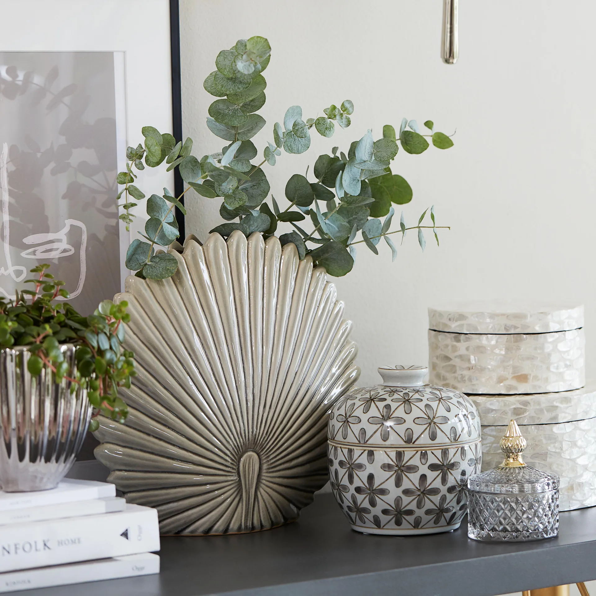 Miya voorraadpot met deksel Ø8,5 cm, Lichtgrijs Lene Bjerre