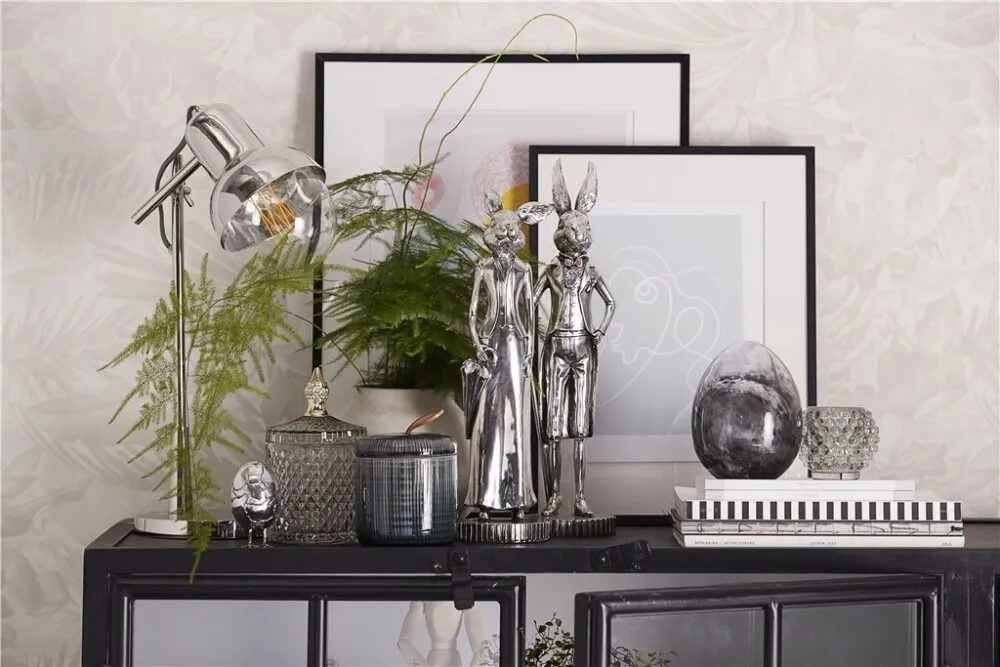 Murina decoratie-ei 15 cm, Clear-black Lene Bjerre