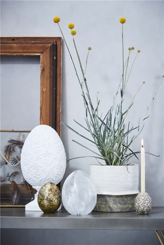 Murina decoratie-ei 15 cm - Clear-white - Lene Bjerre
