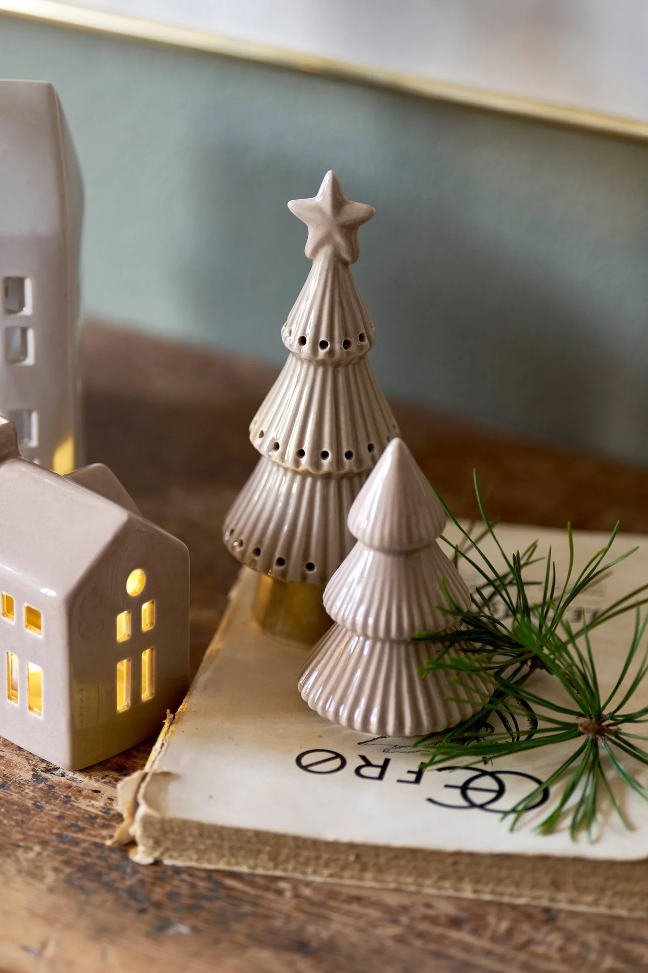 Mythel tree decoratieobject, Beige, Ø6,5xH9,8 cm Lene Bjerre