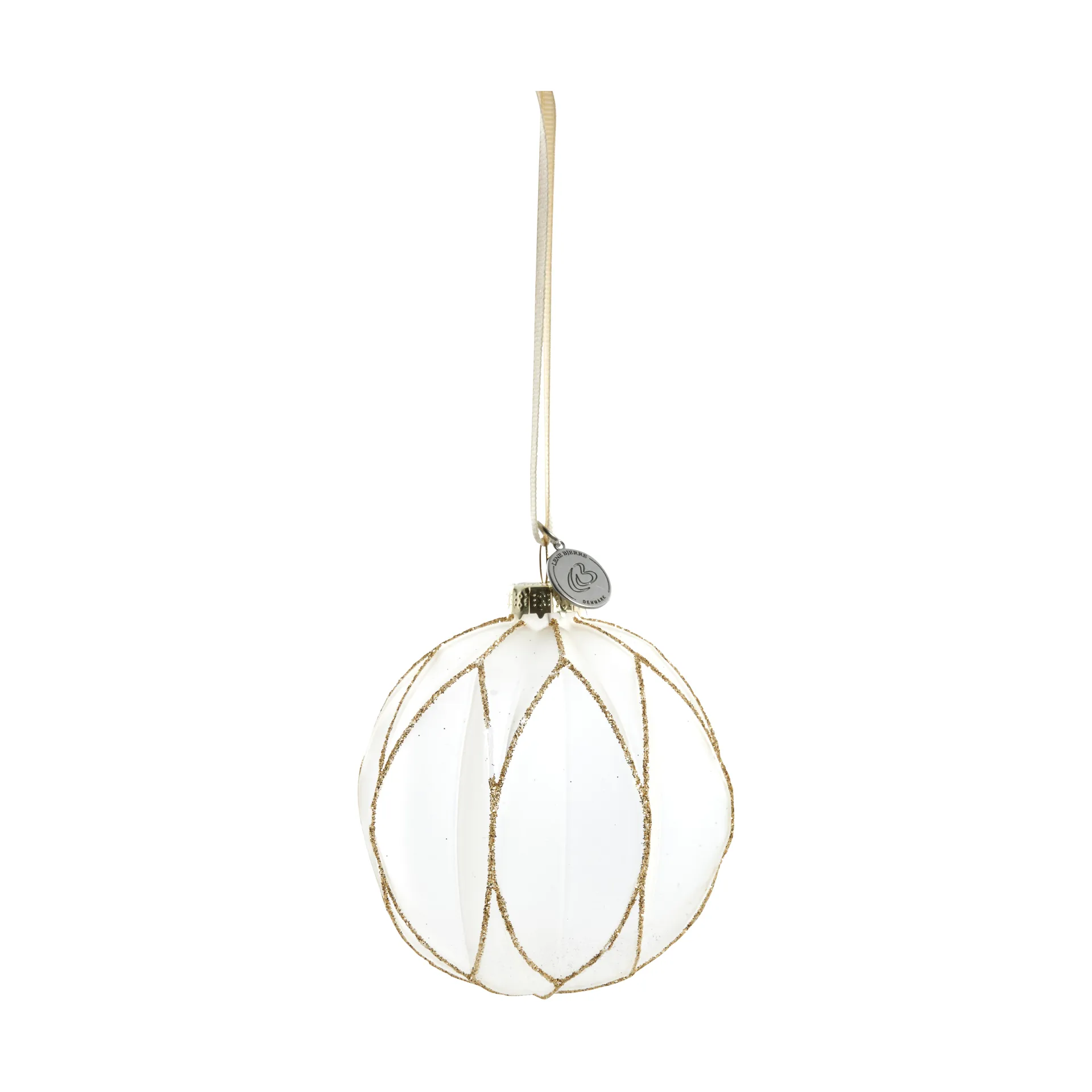 Navina kerstbal Ø8 cm, White-Light gold Lene Bjerre