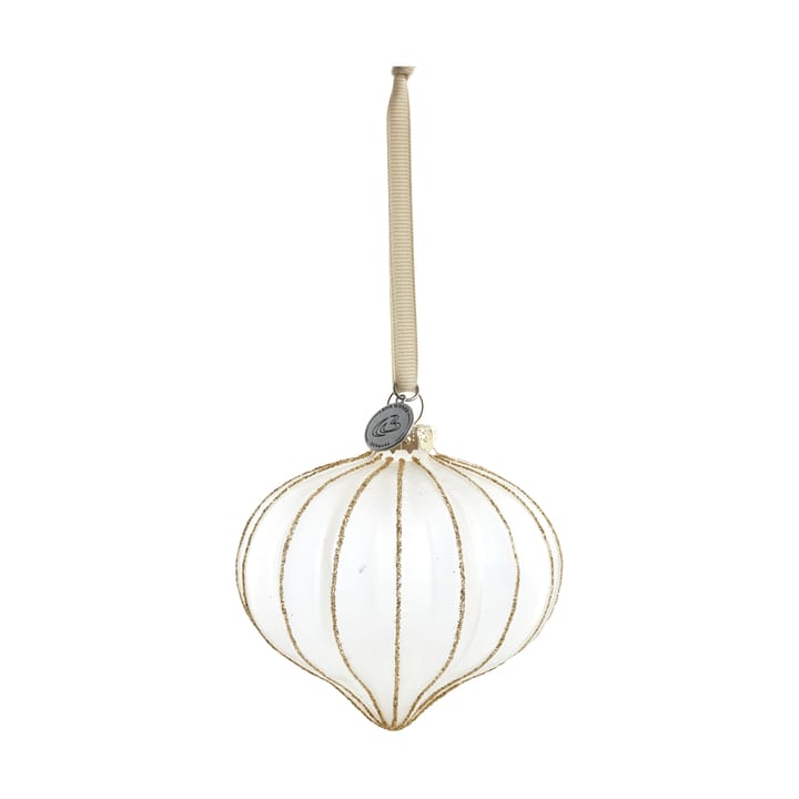 Navina kerstbal 8 cm - White-Light gold - Lene Bjerre