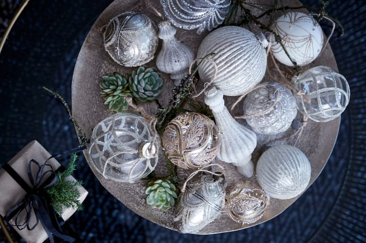 Norille kerstbal Ø11 cm, Off white, geribbeld Lene Bjerre
