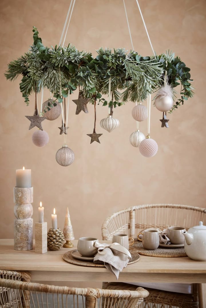 Norille kerstbal Ø11 cm, Poeder, geribbeld Lene Bjerre