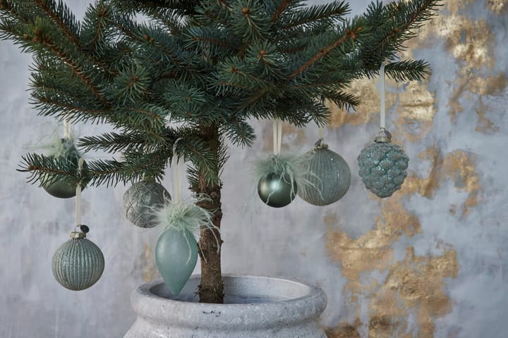 Norille kerstbal Ø9 cm, Dusty green net Lene Bjerre