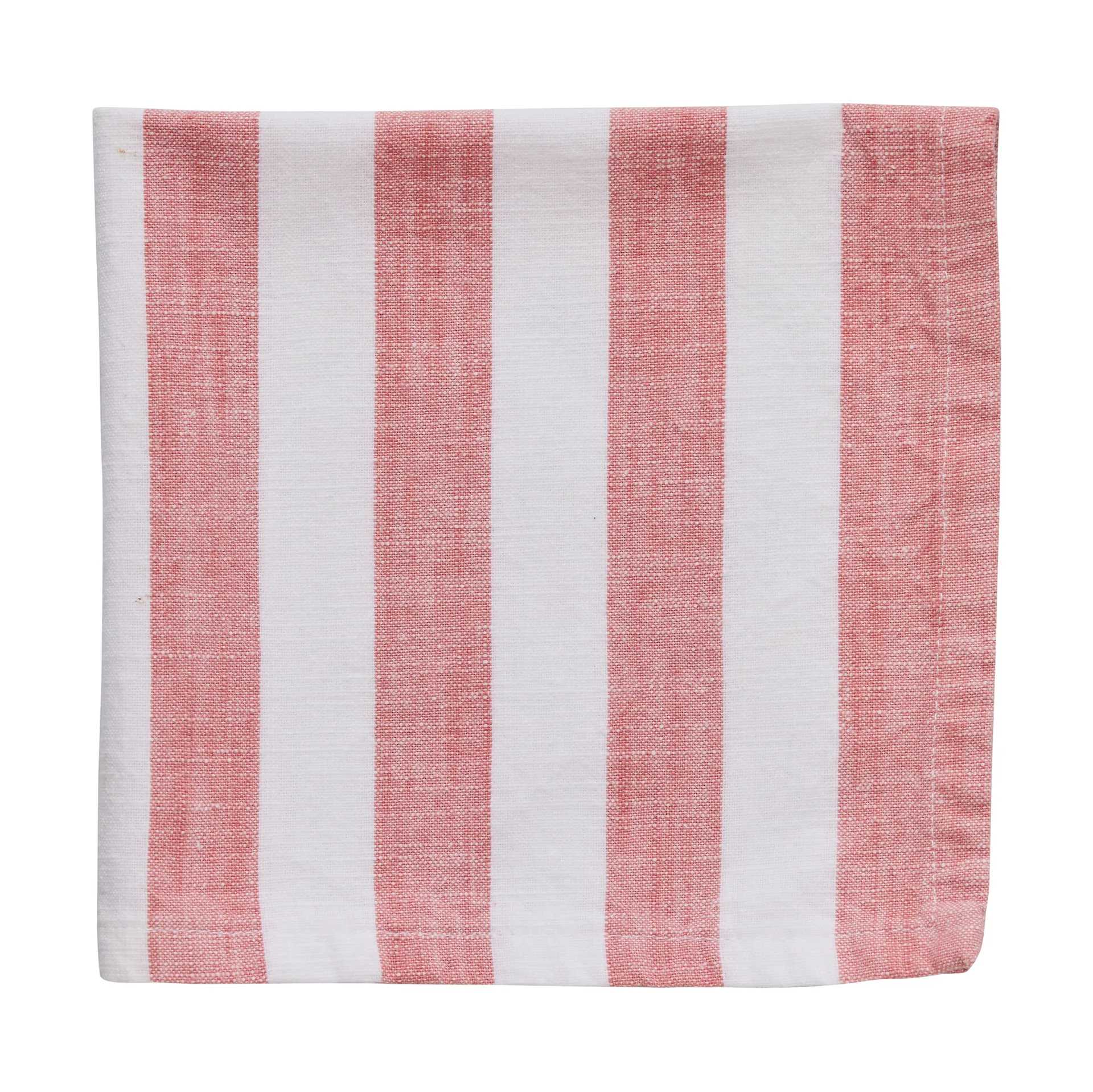 Olivia katoenen servet 40x40 cm, Off White-Dark Coral Lene Bjerre