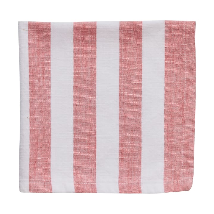 Olivia katoenen servet 40x40 cm - Off White-Dark Coral - Lene Bjerre