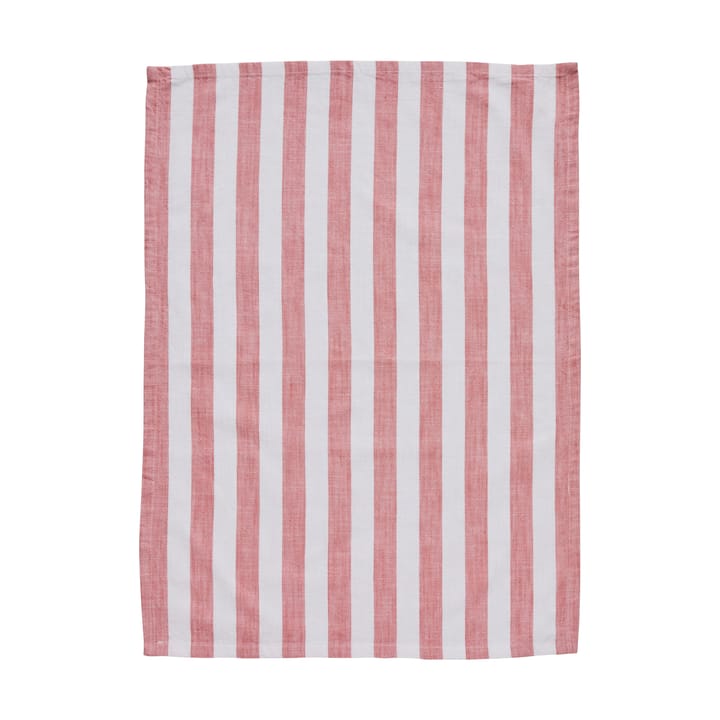 Olivia keukenhanddoek 50x70 cm - Off White-Dark Coral - Lene Bjerre