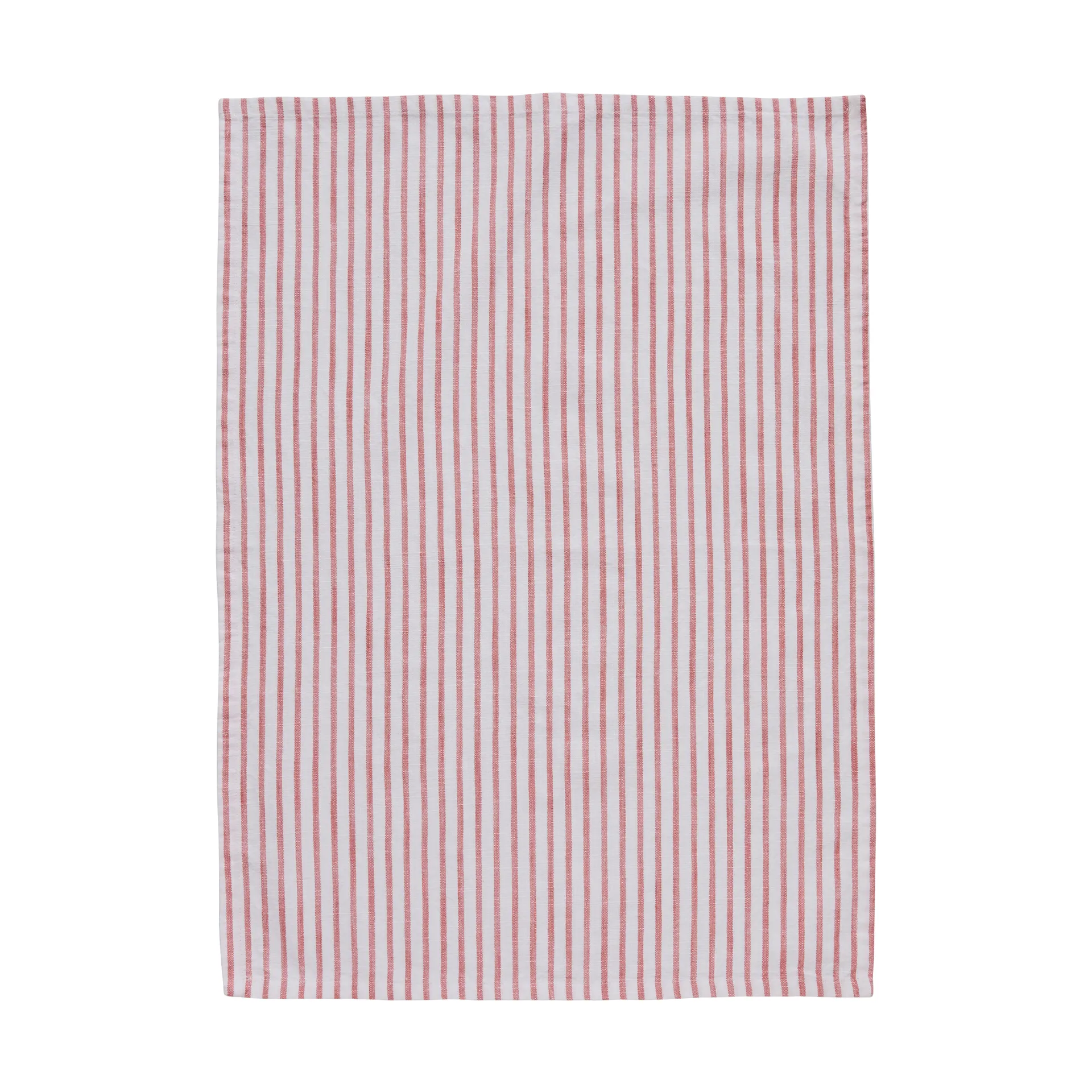 Olivia keukenhanddoek smalle strepen 50x70 cm, Off White-Dark Coral Lene Bjerre