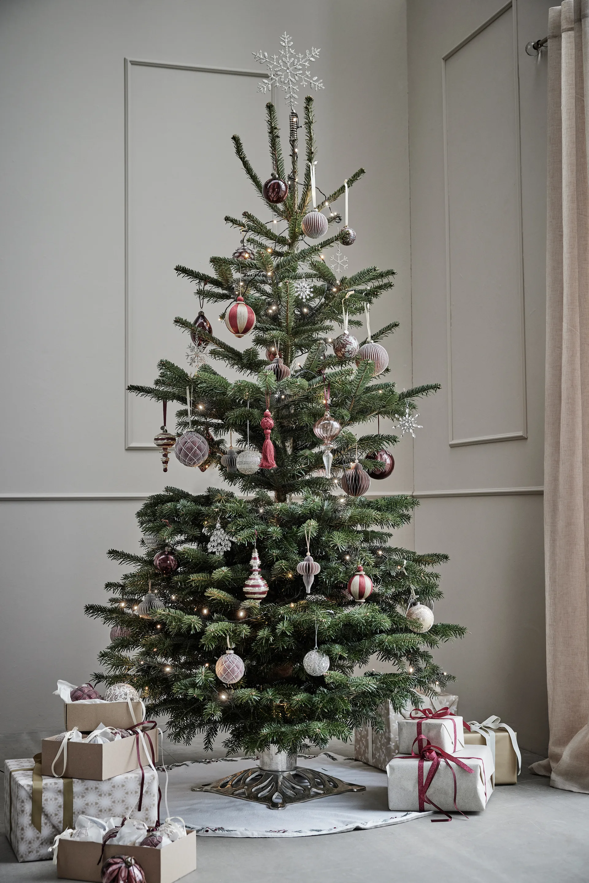 Paline decoratiehanger Ø10 cm, Donkerrose-zilver Lene Bjerre