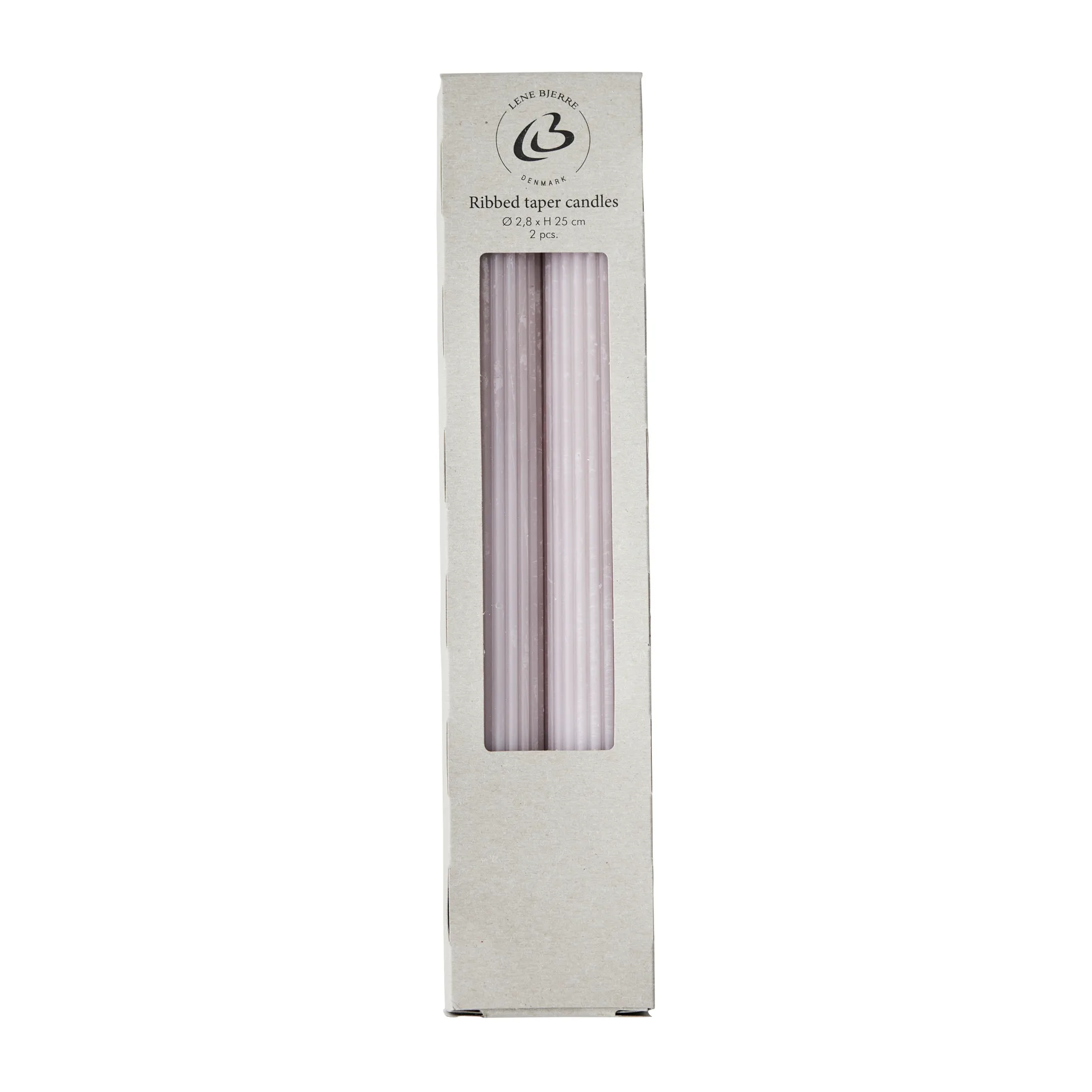 Ribbat kaars 25 cm 2-pack, bark Lene Bjerre