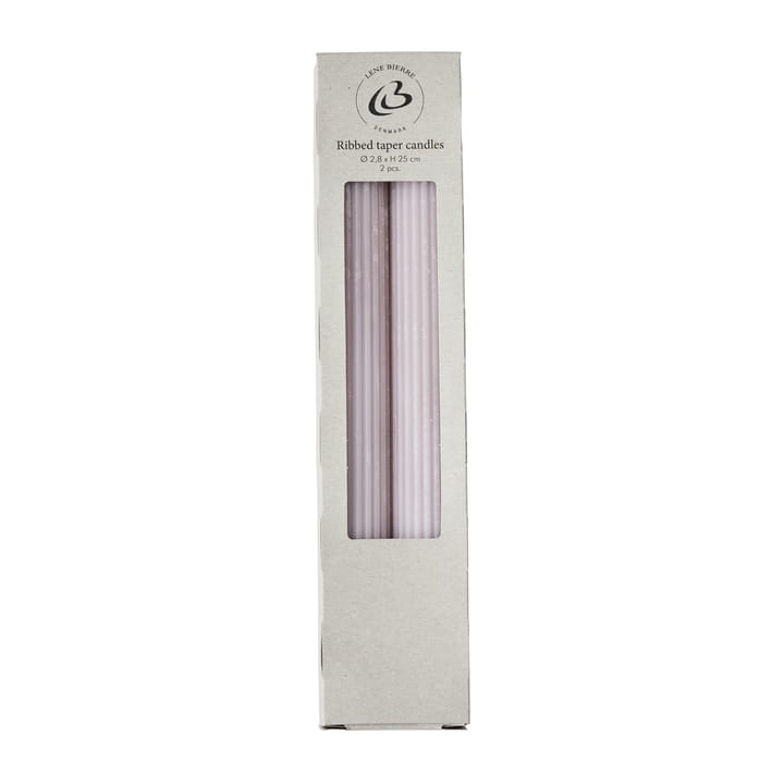 Ribbat kaars 25 cm 2-pack, bark Lene Bjerre