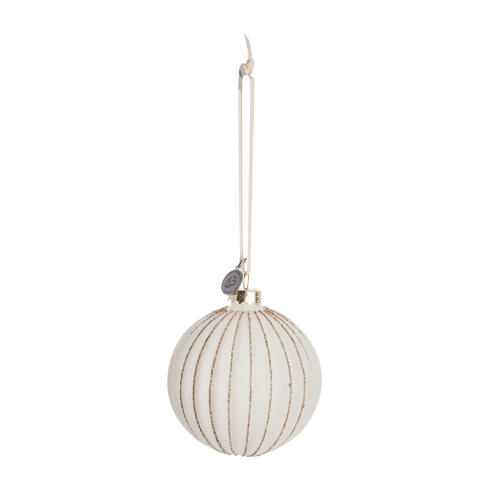 Sella kerstbal Ø8 cm, off white Lene Bjerre