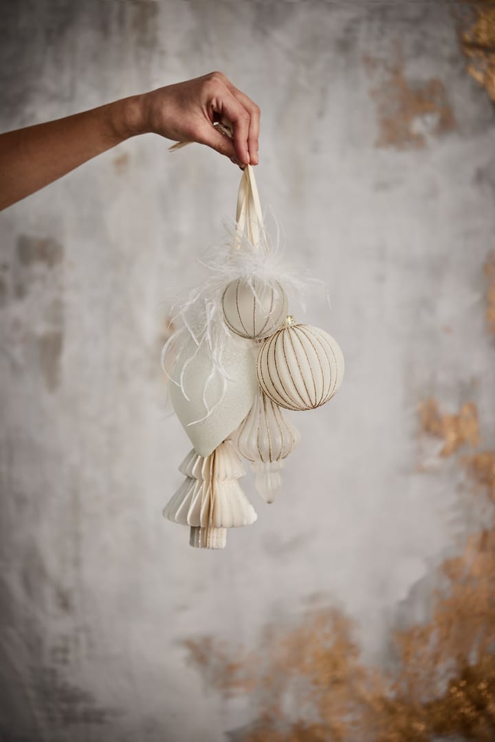 Sella kerstbal Ø8 cm - off white - Lene Bjerre