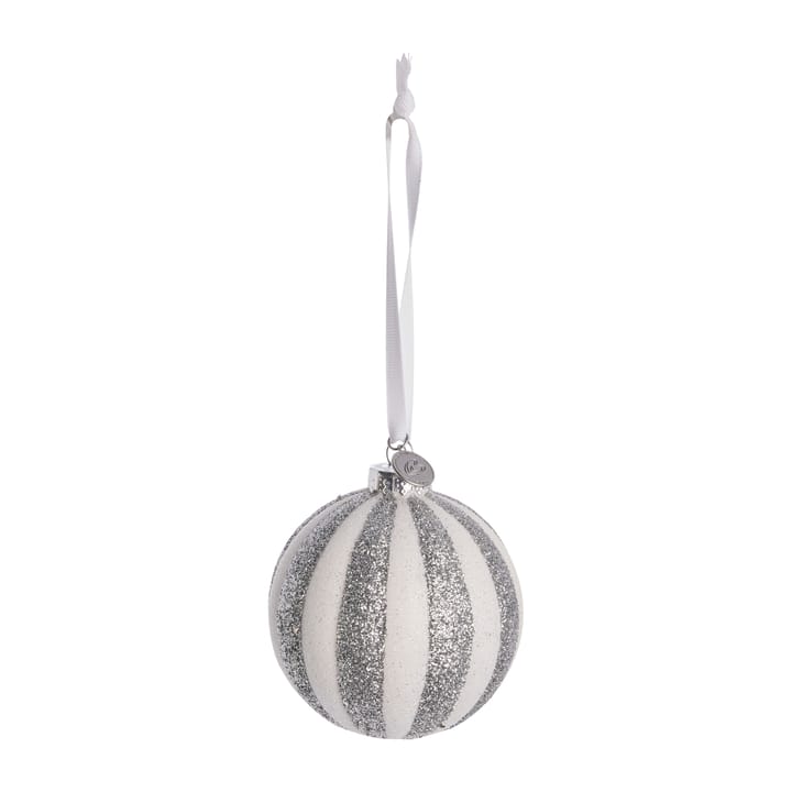 Selvie kerstbal Ø8 cm - white-silver - Lene Bjerre