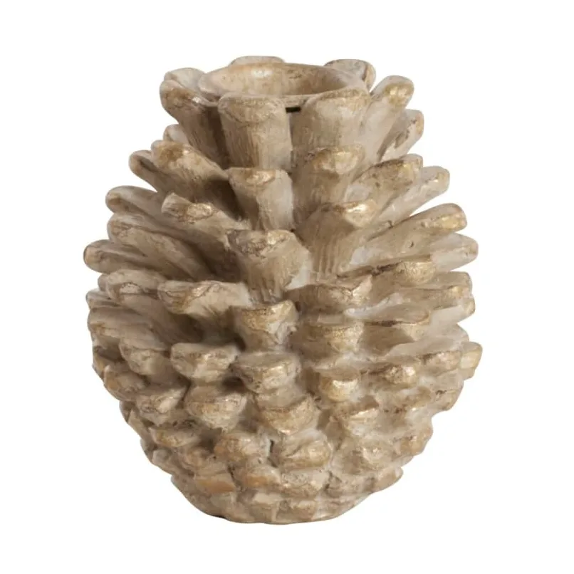 Serafina kandelaar 8 cm, Antiekgoud kaars Lene Bjerre