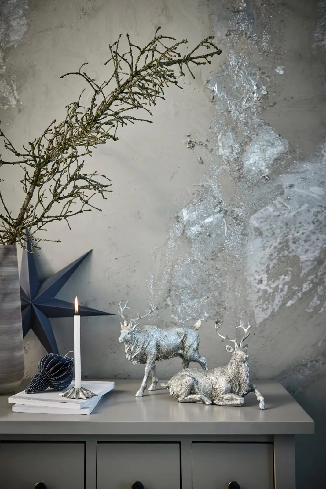 Sessia hert 20 cm, Zilver Lene Bjerre