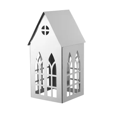 Sigrine house waxinelichthouder - Zilverkleurig, 11,5x11xH23 cm - Lene Bjerre