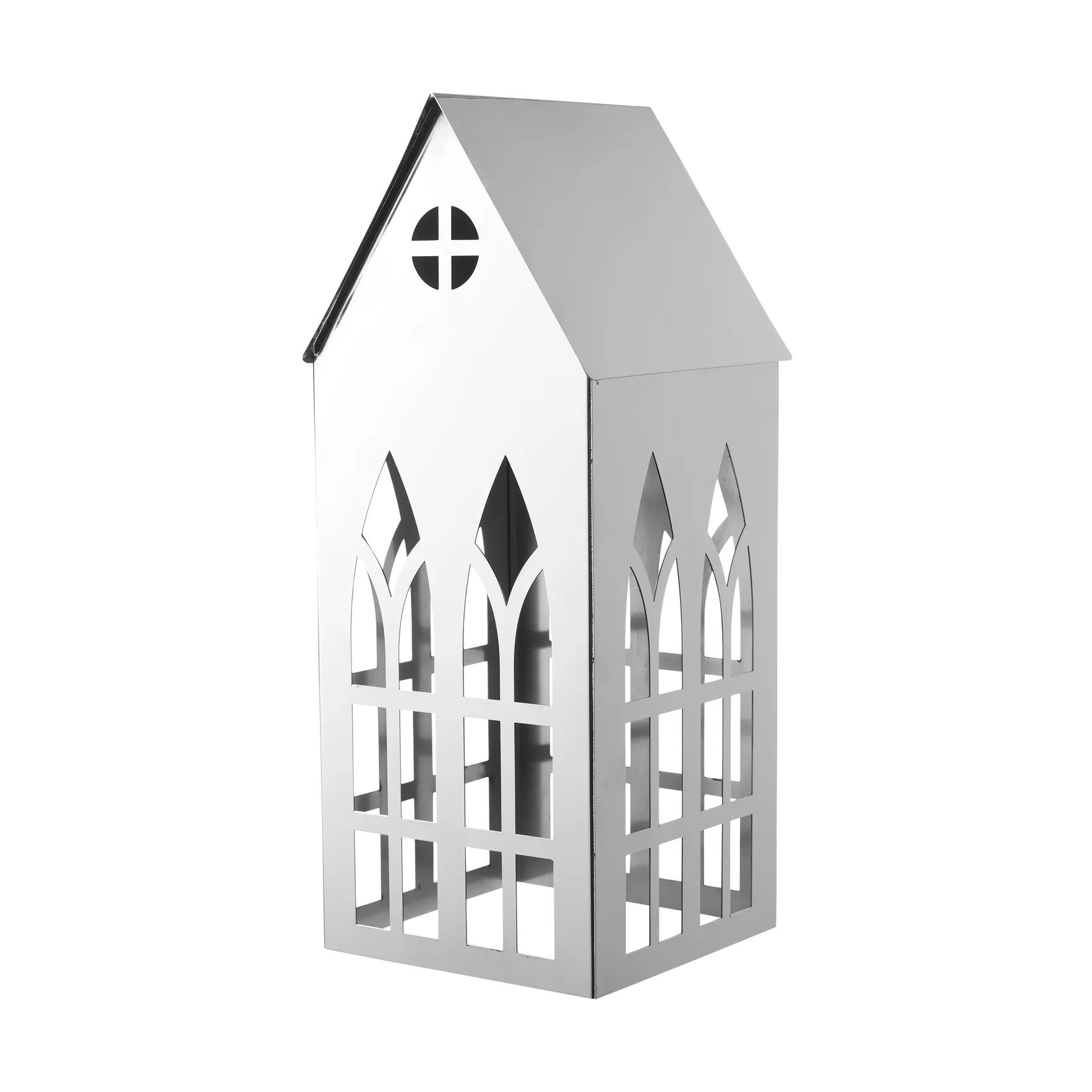 Sigrine house waxinelichthouder, Zilverkleurig, 14x14xH33 cm Lene Bjerre