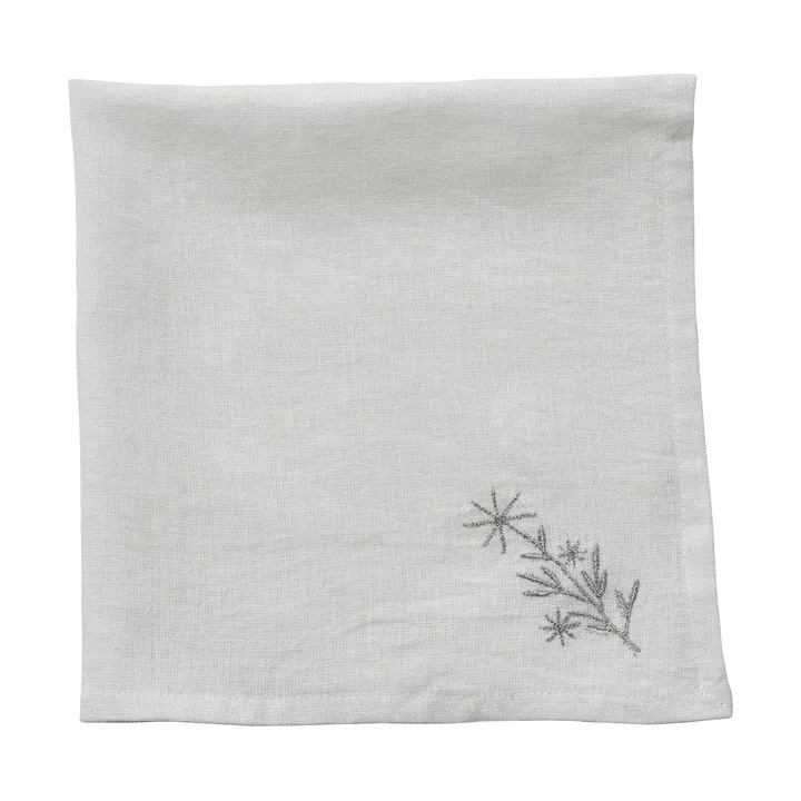 Starlia stoffen servet - Wit-zilver, 45x45 cm - Lene Bjerre