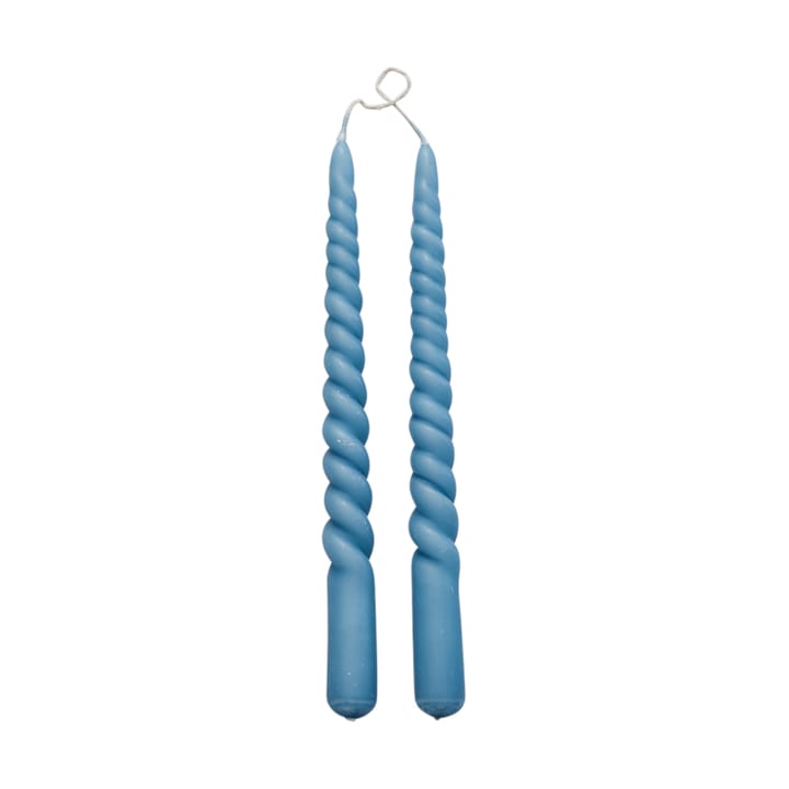 Twisted gedraaide kaarsen 25 cm 2-pack - F. Blue - Lene Bjerre