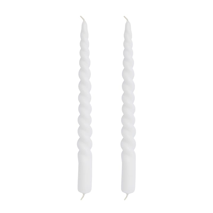 Twisted gedraaide kaarsen 25 cm 2-pack - White - Lene Bjerre