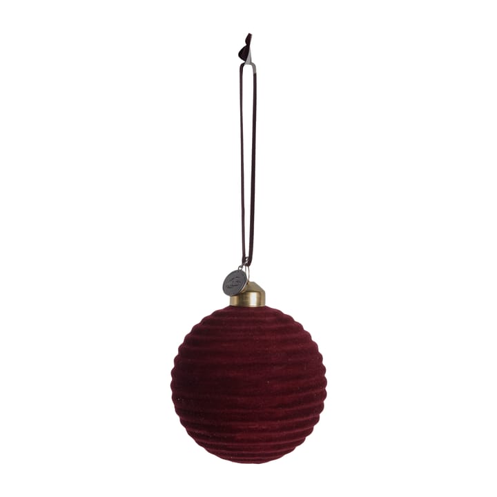 Velvitie kerstbal groeven Ø8 cm - pomegranate - Lene Bjerre