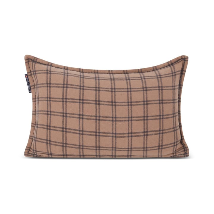 After Ski Checked Cotton Flannel kussen 30x50 cm, Beige-dark gray Lexington