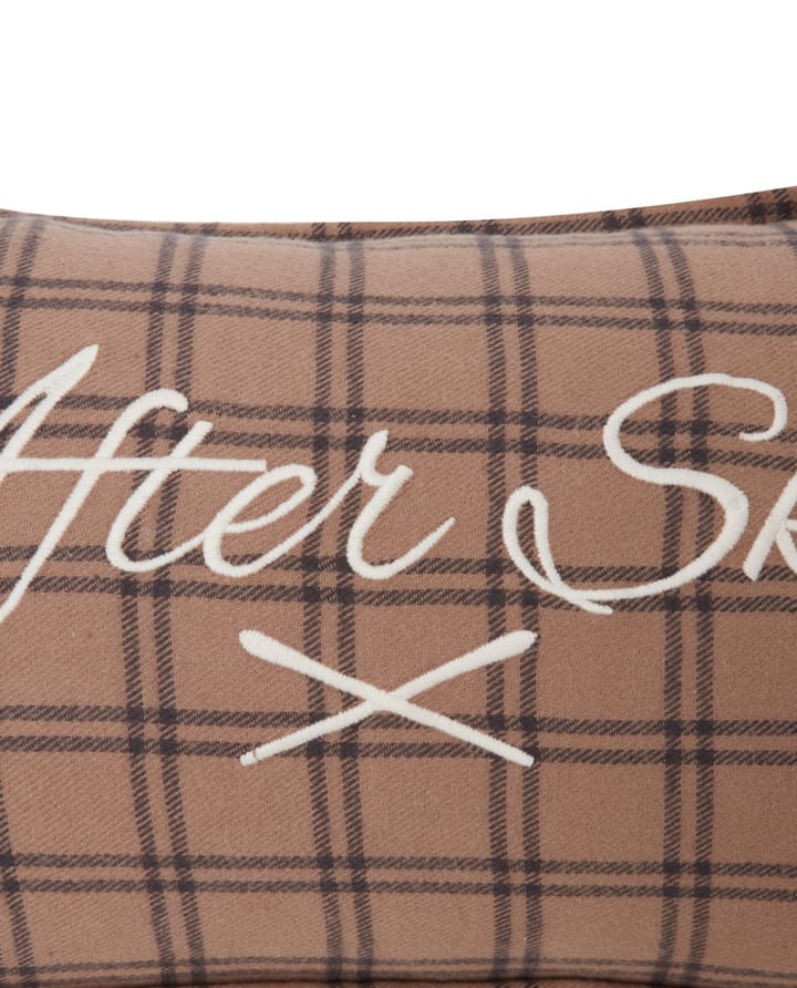 After Ski Checked Cotton Flannel kussen 30x50 cm, Beige-dark gray Lexington