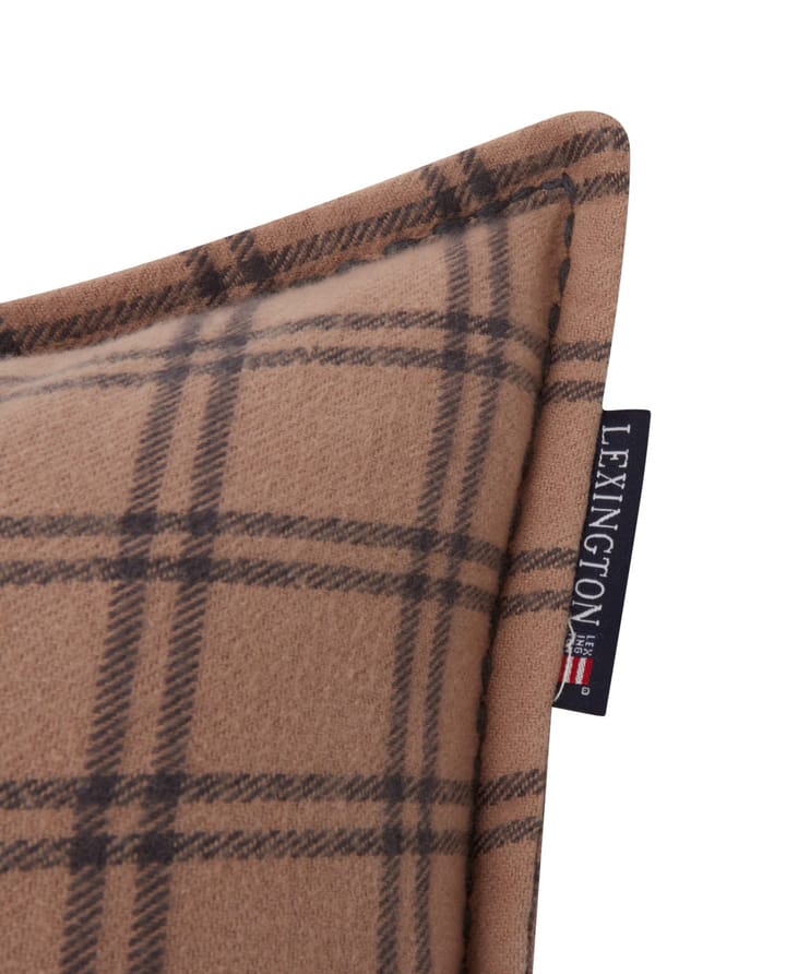 After Ski Checked Cotton Flannel kussen 30x50 cm, Beige-dark gray Lexington