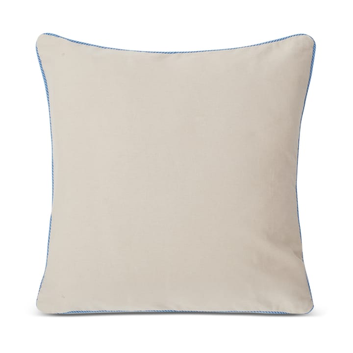 Beach Club Embroidered kussenhoes 50x50 cm - Beige-blauw - Lexington