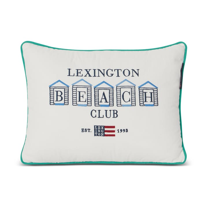 Beach Club Small Embroidered kussen 30x40 cm - Blauw-wit-groen - Lexington