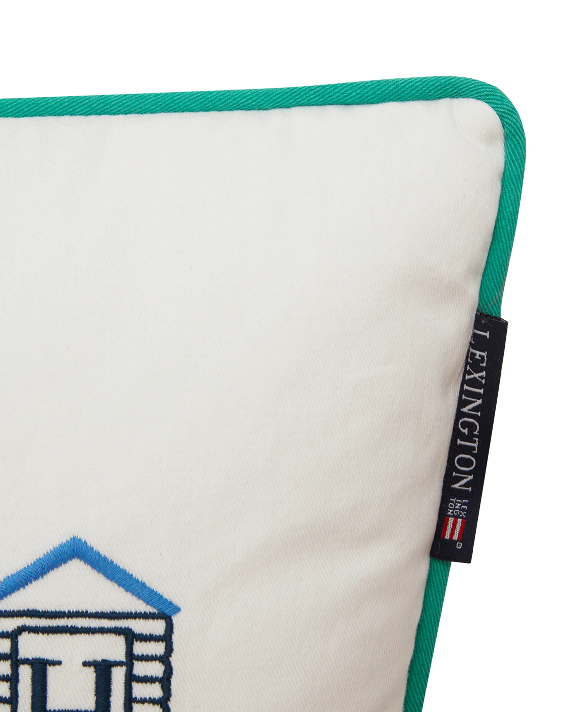 Beach Club Small Embroidered kussen 30x40 cm, Blauw-wit-groen Lexington