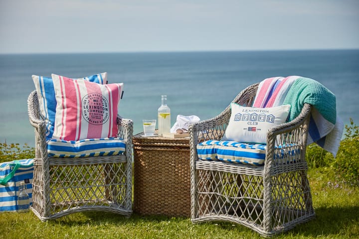 Beach Club Small Embroidered kussen 30x40 cm, Blauw-wit-groen Lexington