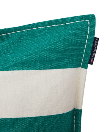 Block Stripe Printed kussenhoes 50x50 cm - Groen-wit - Lexington