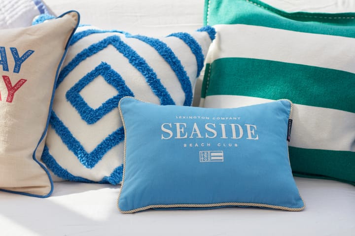 Block Stripe Printed kussenhoes 50x50 cm, Groen-wit Lexington