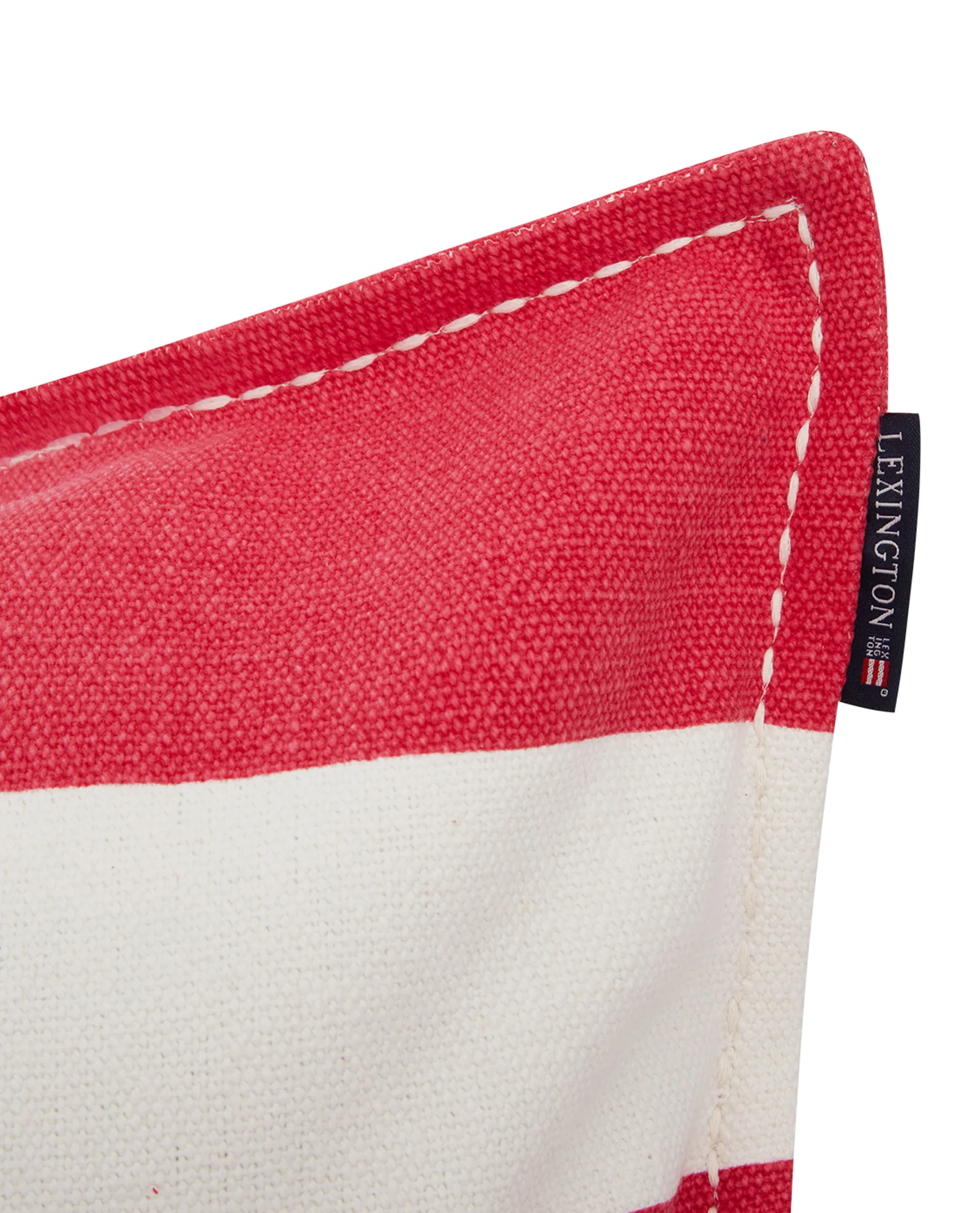 Block Stripe Printed kussenhoes 50x50 cm, Roze-wit Lexington