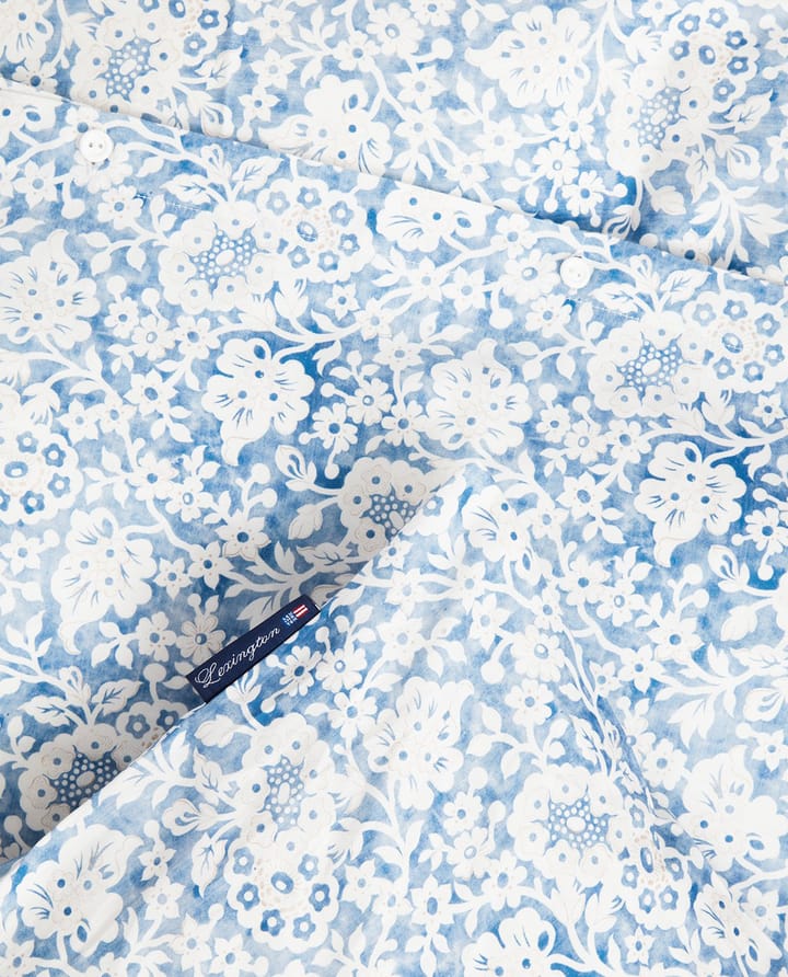 Blue Floral Printed Cotton Sateen beddengoedset, 50x60 cm, 220x220 cm Lexington