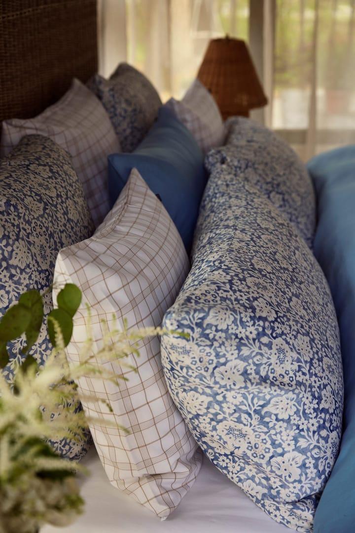 Blue Floral Printed Cotton Sateen beddengoedset, 50x60 cm, 220x220 cm Lexington