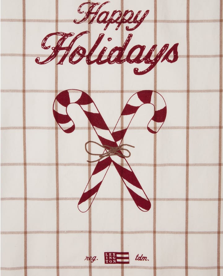 Candy Cane Organic Cotton keukenhanddoek 50x70 cm, White-beige-gray Lexington
