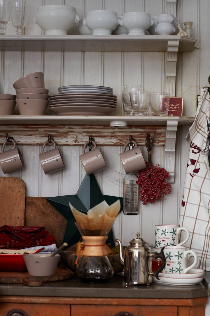 Candy Cane Organic Cotton keukenhanddoek 50x70 cm, White-beige-gray Lexington