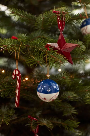 Candy Cane Papier Maché kerstboomhanger - 12 cm - Lexington