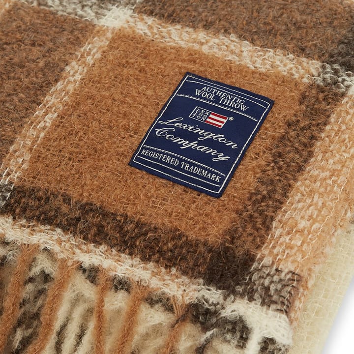 Checked Bouclé Wool Mix plaid 130x170 cm - Wit-beige - Lexington