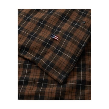 Checked Cotton Flannel dekbedovertrek 150x210 cm - Brown-dark gray - Lexington