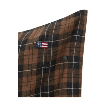 Checked Cotton Flannel kussensloop 50x60 cm - Brown-dark gray - Lexington