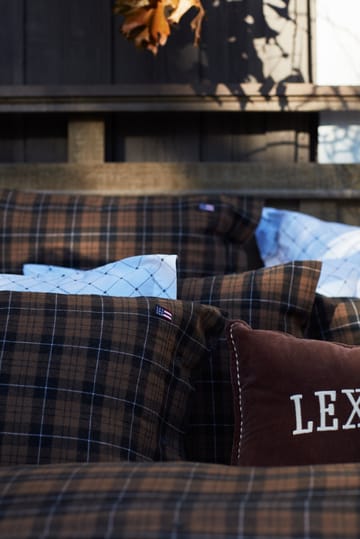 Checked Cotton Flannel kussensloop 50x60 cm - Brown-dark gray - Lexington