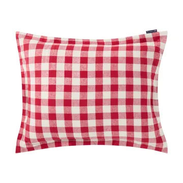 Checked Cotton Flannel kussensloop 50x60 cm - Red-light beige - Lexington