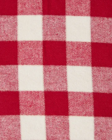 Checked Cotton Flannel kussensloop 50x60 cm - Red-light beige - Lexington
