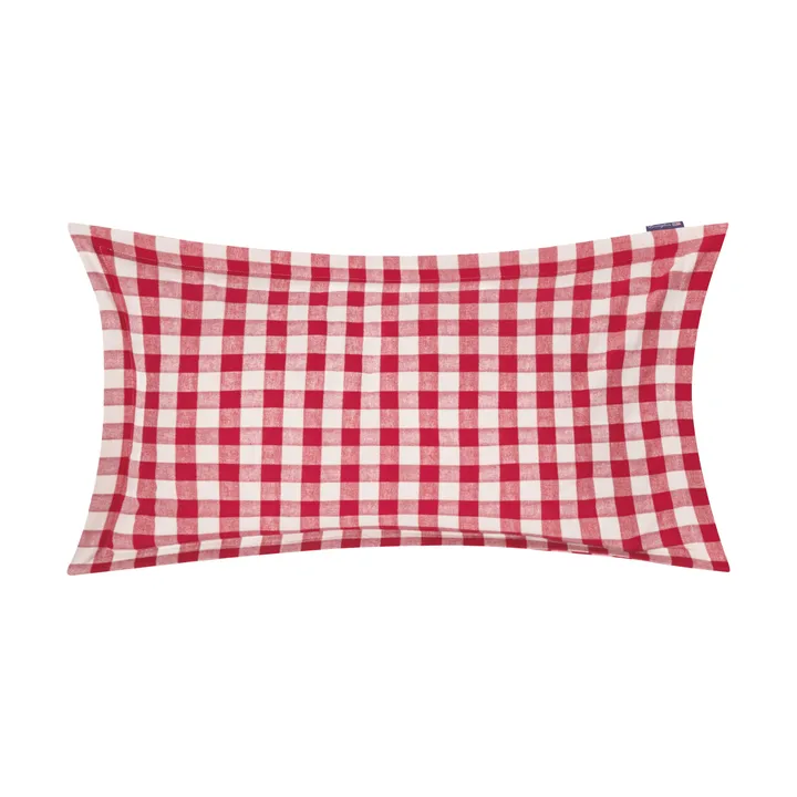Checked Cotton Flannel kussensloop 50x90 cm - Red-light beige - Lexington