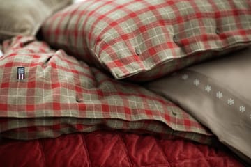 Checked Cotton Flannel kussensloop 65x65 cm - Mid Brown-red - Lexington